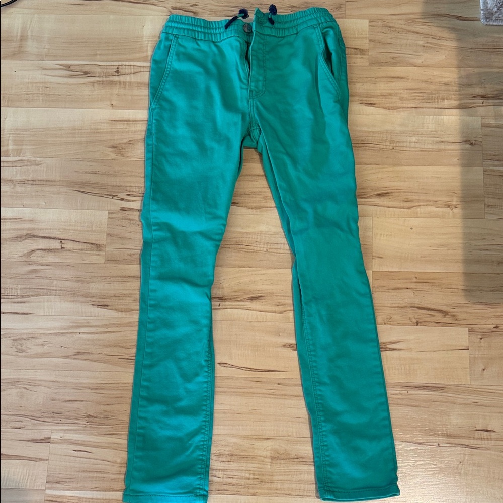 Boy’s Teal Slim Jogger Pants - Casual Comfort